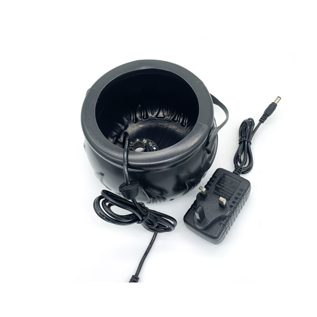 Halloween Cauldron Fog Machine with Color-Changing LED Maker and Mist for Party Table Decoration