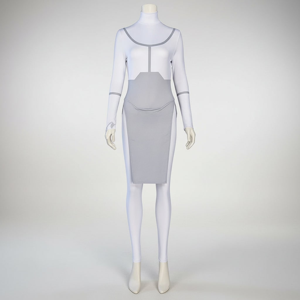 Halloween Cosplay Bodysuit Costume with Mock Turtleneck and Tabard for Anime Outfits