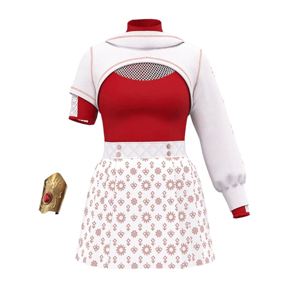 Halloween Cosplay Costume with Hooded Shrug and Pleated Skirt Multi-Piece Set
