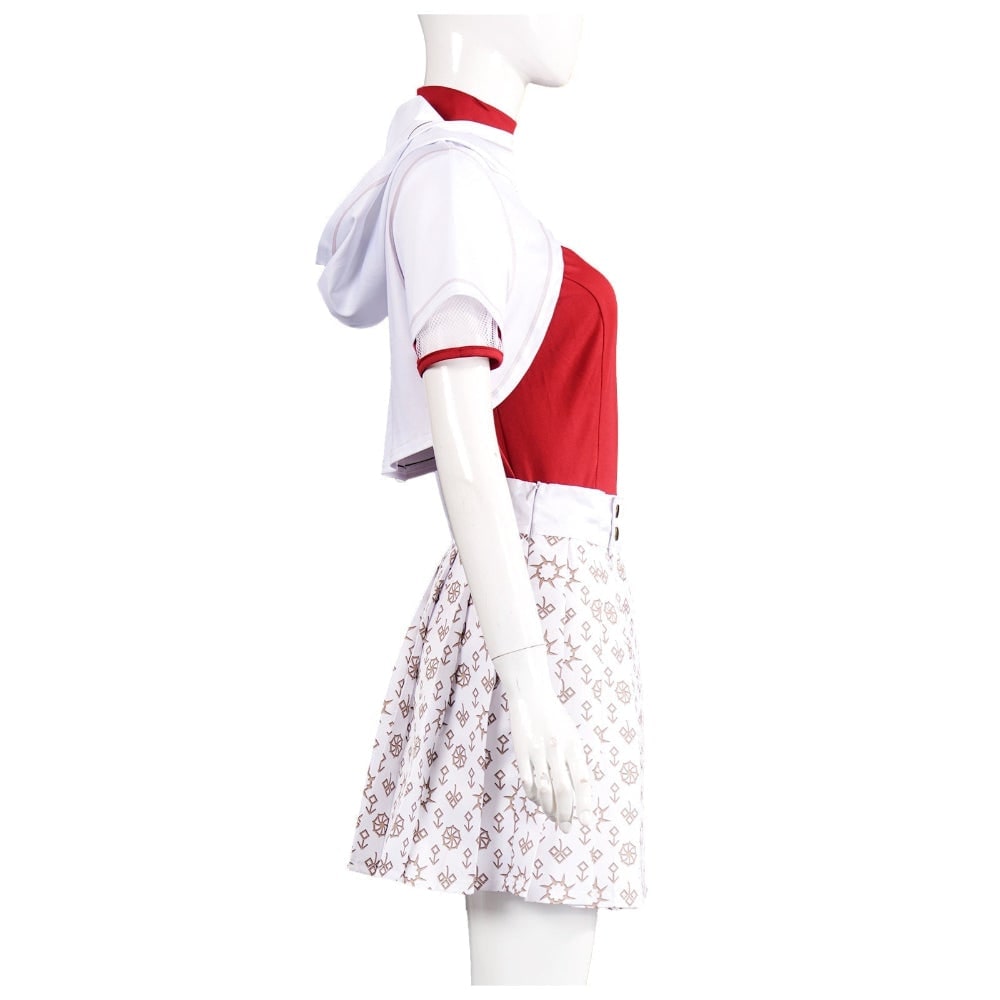 Halloween Cosplay Costume with Hooded Shrug and Pleated Skirt Multi-Piece Set