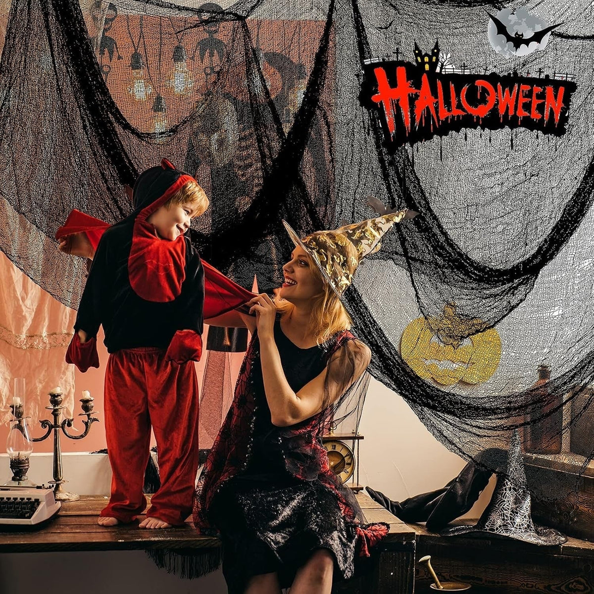 Halloween Creepy Cloth Gauze Stretchable Fabric for Indoor Outdoor Decoration