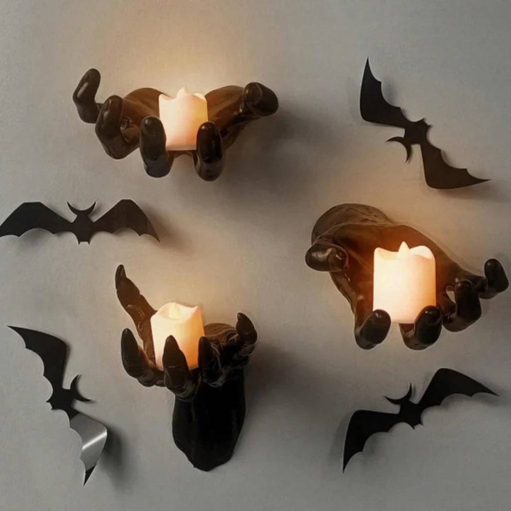 Halloween Creepy Hand Wall Candle Holder and Candlestick Stand for Gothic Decoration