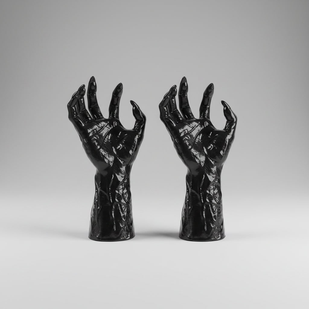 Halloween Creepy Hand Wall Decor Candle Holder with Textured Gothic Design Large Canvas Art