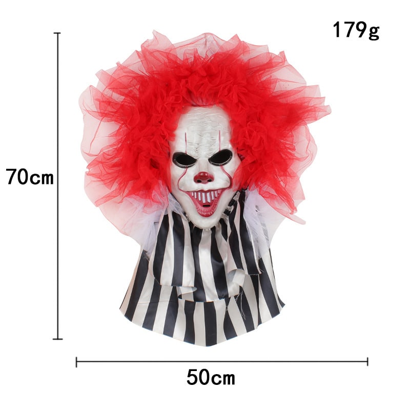Halloween Decorations Outdoor Door Hanger Scary Clown Wreath Front Decor Lights