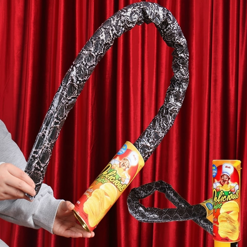 Halloween Fake Prank Snake in a Can Gag Toy with Spring-Loaded Jump and Realistic Snakeskin