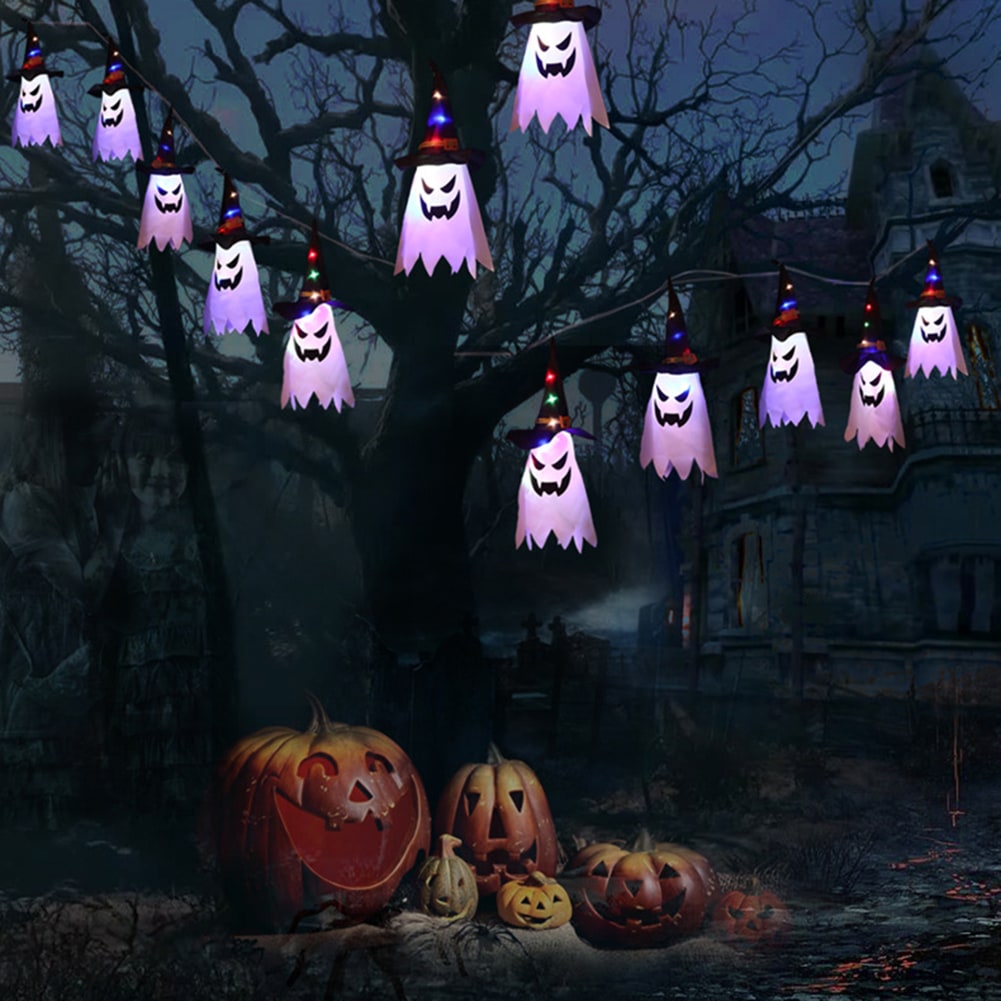 Halloween Ghost Decoration Light with Hanging and LED String for Party Decor