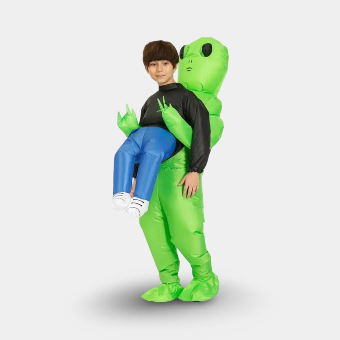 Halloween Inflatable Alien Costume Blow Up Party Outfit with Built-In Fan