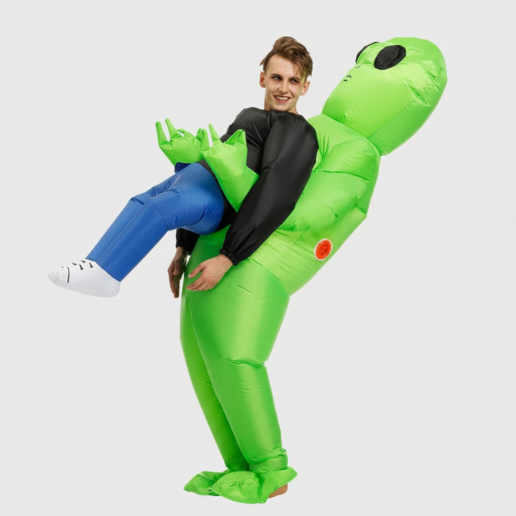 Halloween Inflatable Alien Costume with Dangling Legs and Air Blower Fan