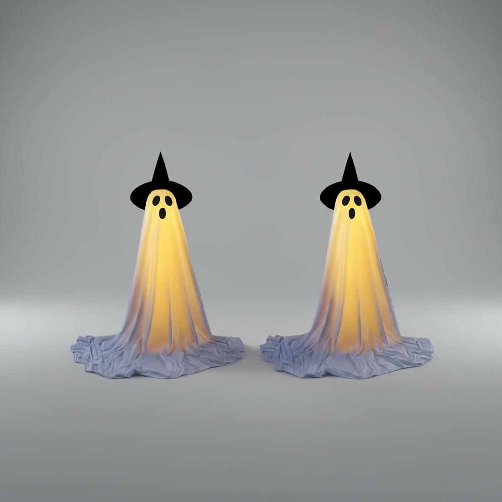 Halloween Lights Outdoor Ghost Decor Up Decoration with LED and Remote Control for Yard Party