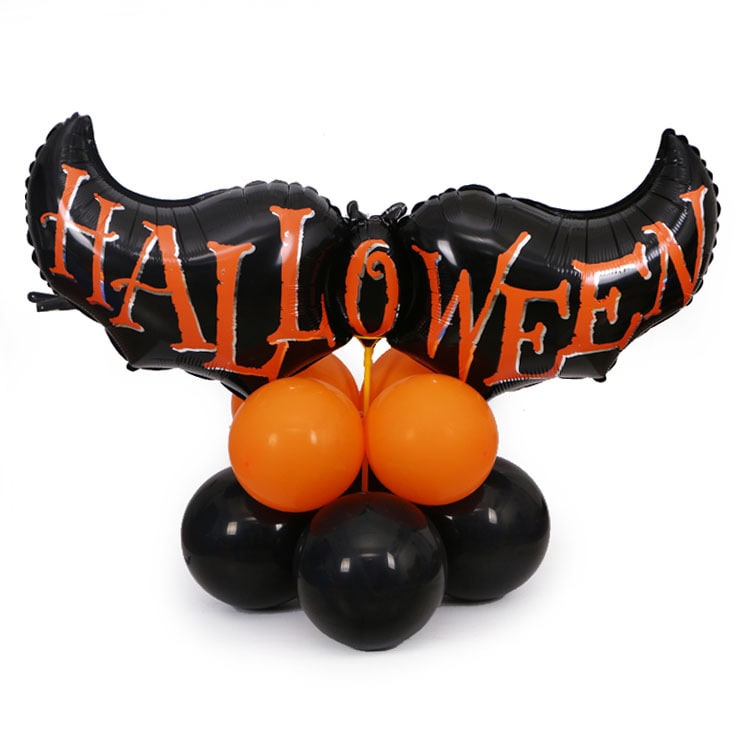 Halloween Party Balloons with Foil Letter Bat Pumpkin and Spider Decorations Kit