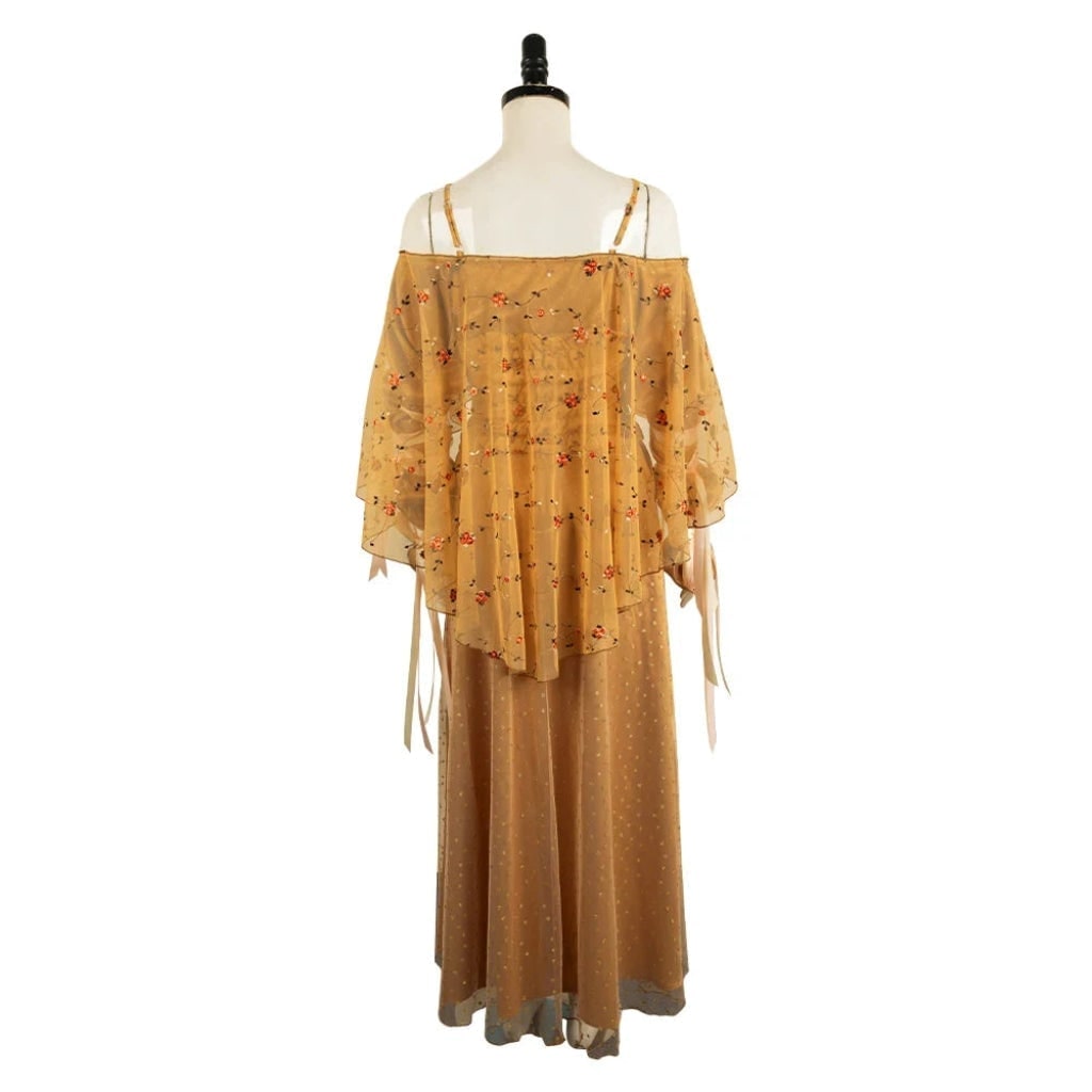 Halloween Plus Size Medieval Dress Costume with Embroidered Bodice and Glitter Tulle Skirt