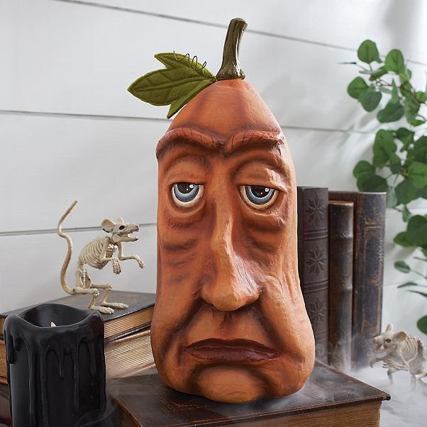 Halloween Pumpkin Decorations and Carving Props with Expressive Faces for Front Door Decor