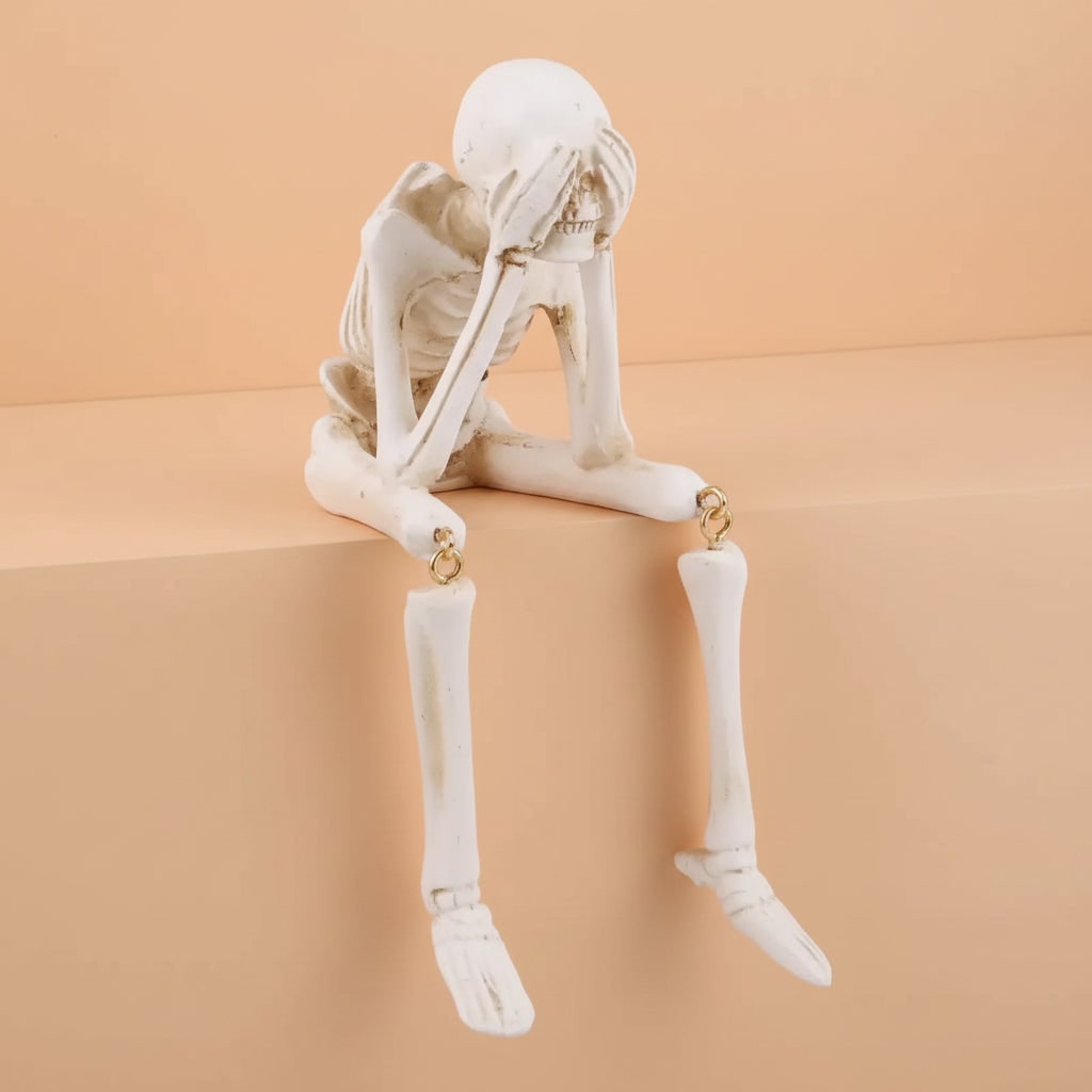 Halloween Decorations Home Decor Skeleton Shelf Sitter Set of 3 with Dangling Legs for Mantel