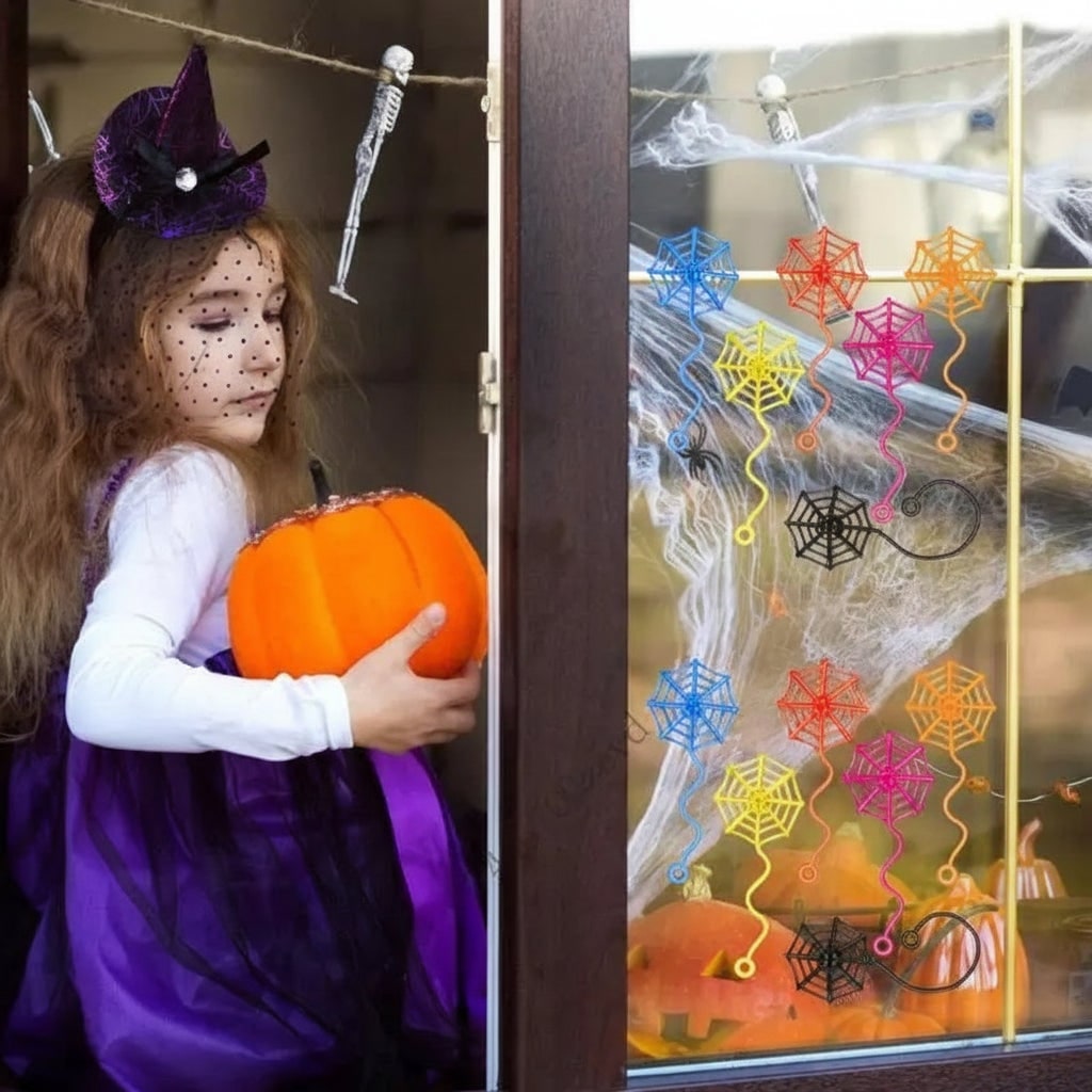 Halloween Spider Webs and Cobwebs Sticky Stretchy Decorations for Windows Walls Party Supplies