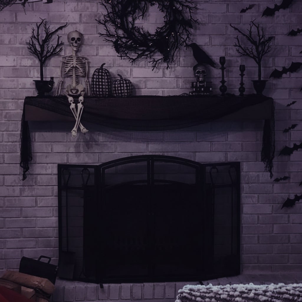 Halloween Spooky Black Gauze Netting Decoration for Haunted House Party Decor Creepy Cloth