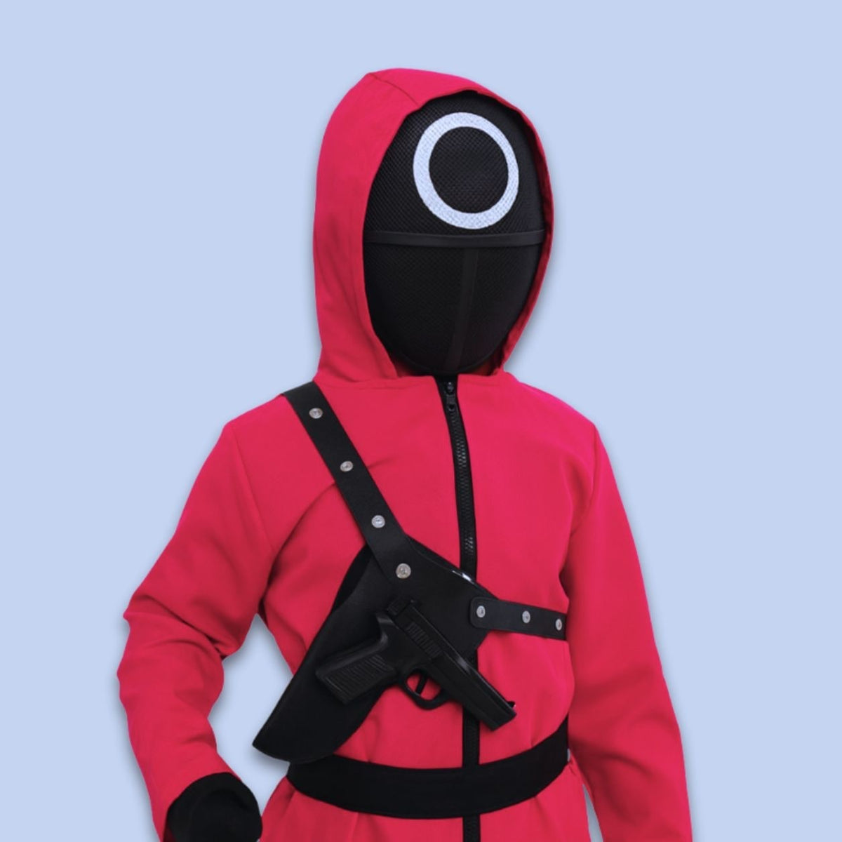 Halloween survival game Costume Jumpsuit Outfit with Hooded Design Guard Mask and Belt