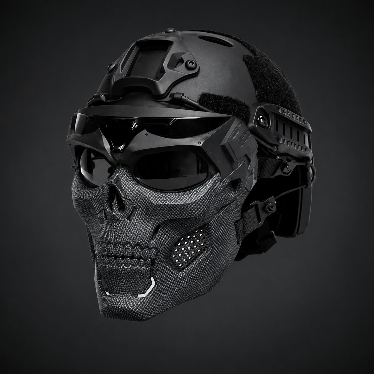 Halloween Tactical Skull Mask and Face with Protective Goggles for Cosplay Airsoft Paintball Party