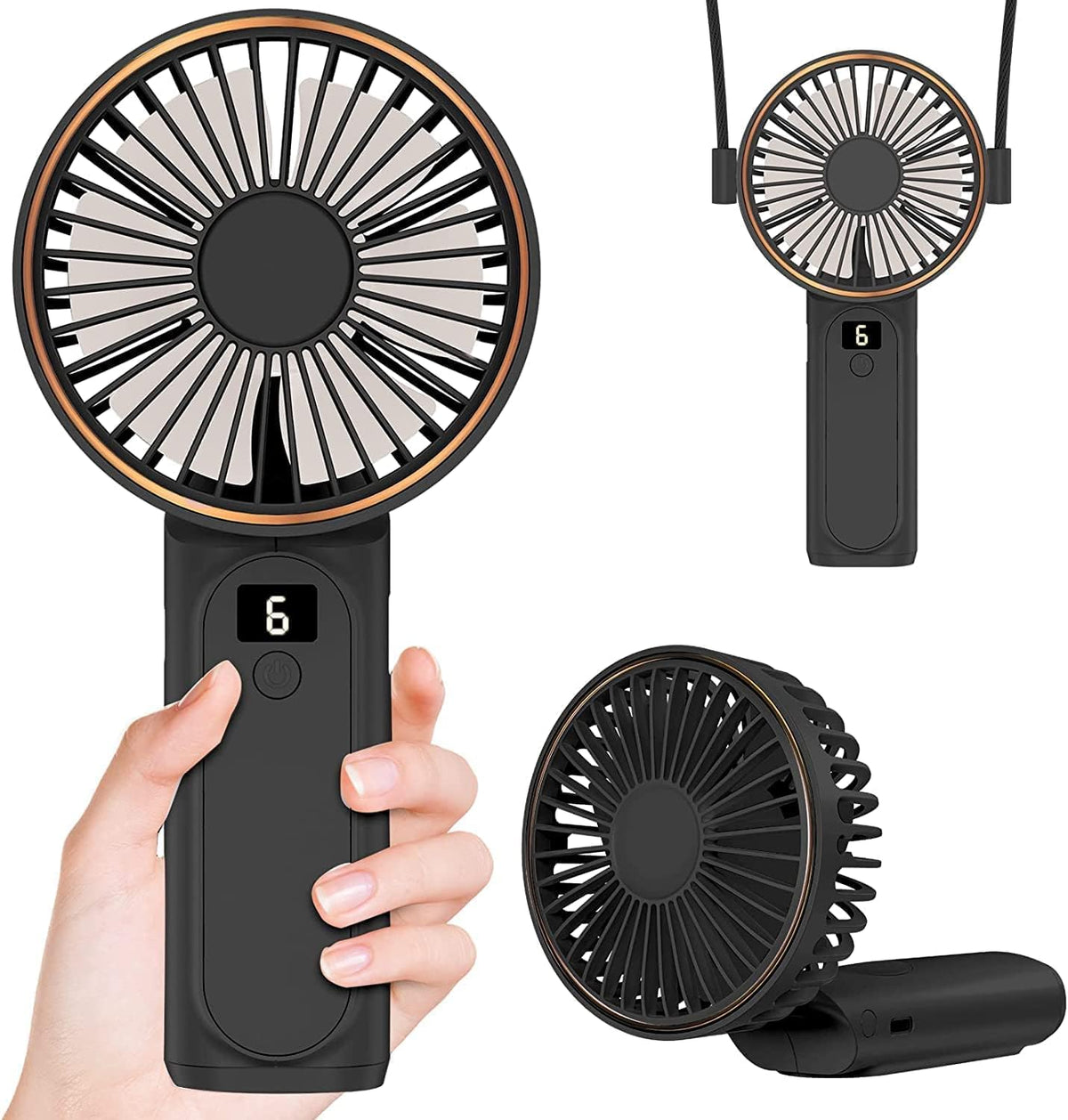 Pro Dual Handheld Silent Fan w/ Powerbank