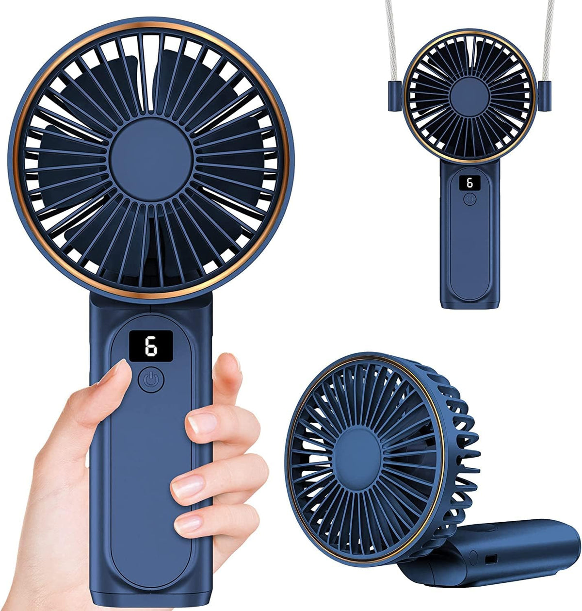 Pro Dual Handheld Silent Fan w/ Powerbank