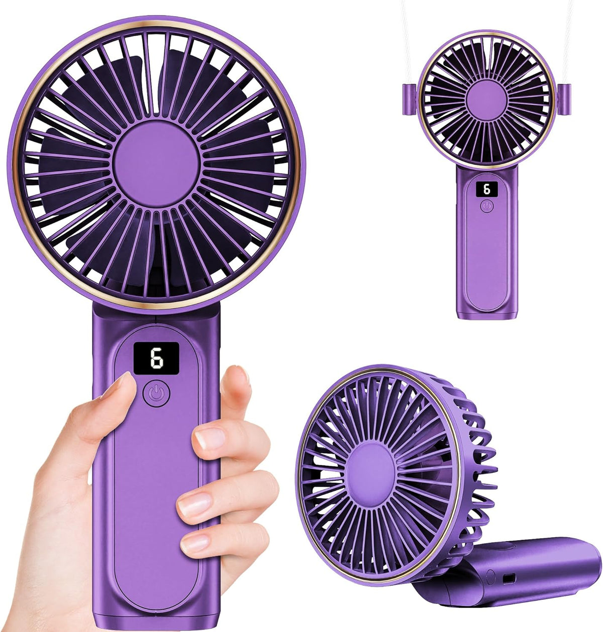 Pro Dual Handheld Silent Fan w/ Powerbank