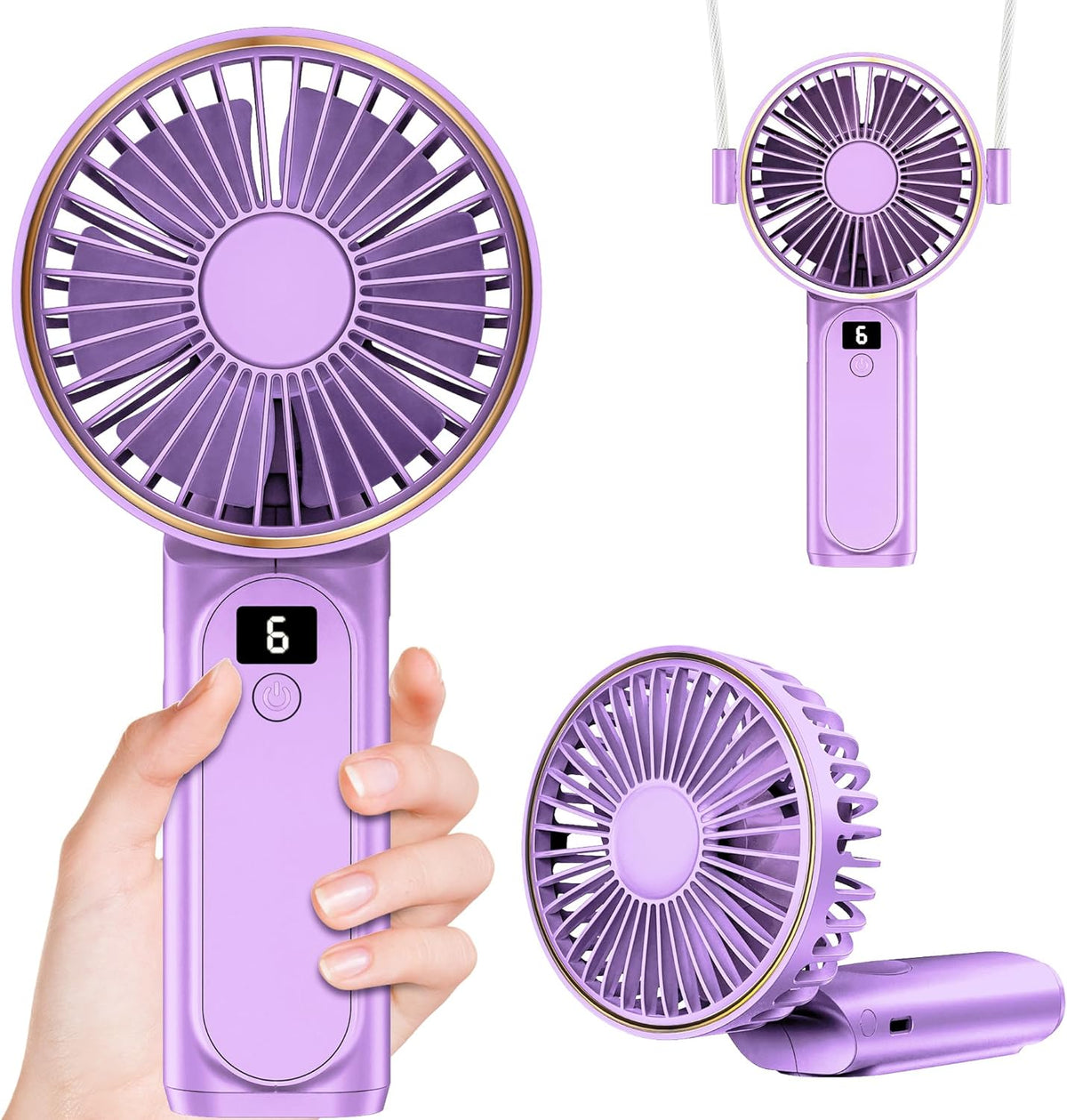 Pro Dual Handheld Silent Fan w/ Powerbank