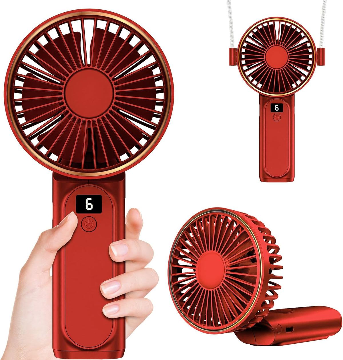 Pro Dual Handheld Silent Fan w/ Powerbank
