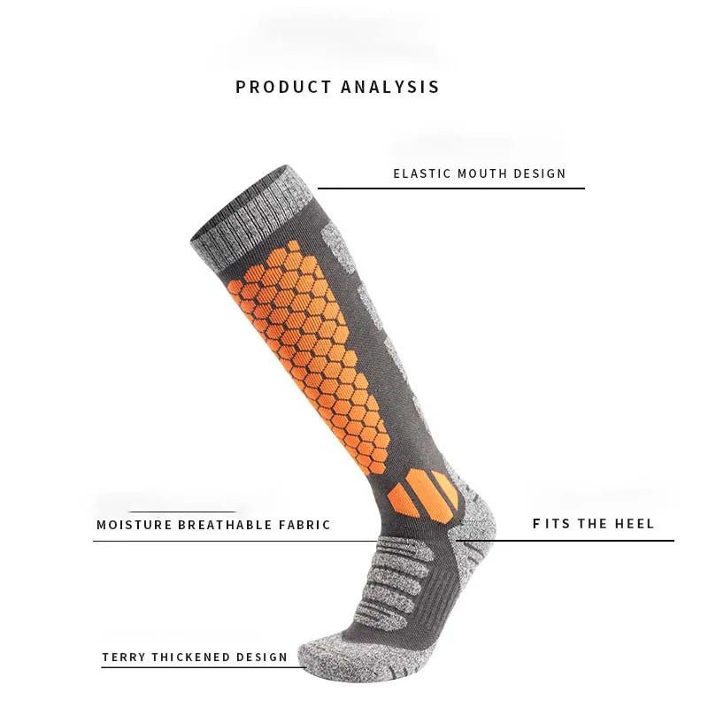 HIKEFROST – Wool Thermal Socks for Skiing and Hiking, Unisex Long Tube Design