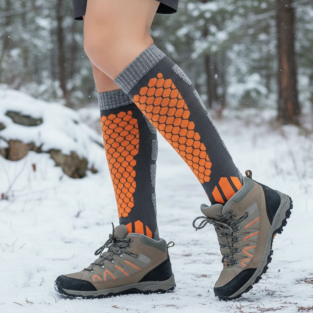 HIKEFROST – Wool Thermal Socks for Skiing and Hiking, Unisex Long Tube Design