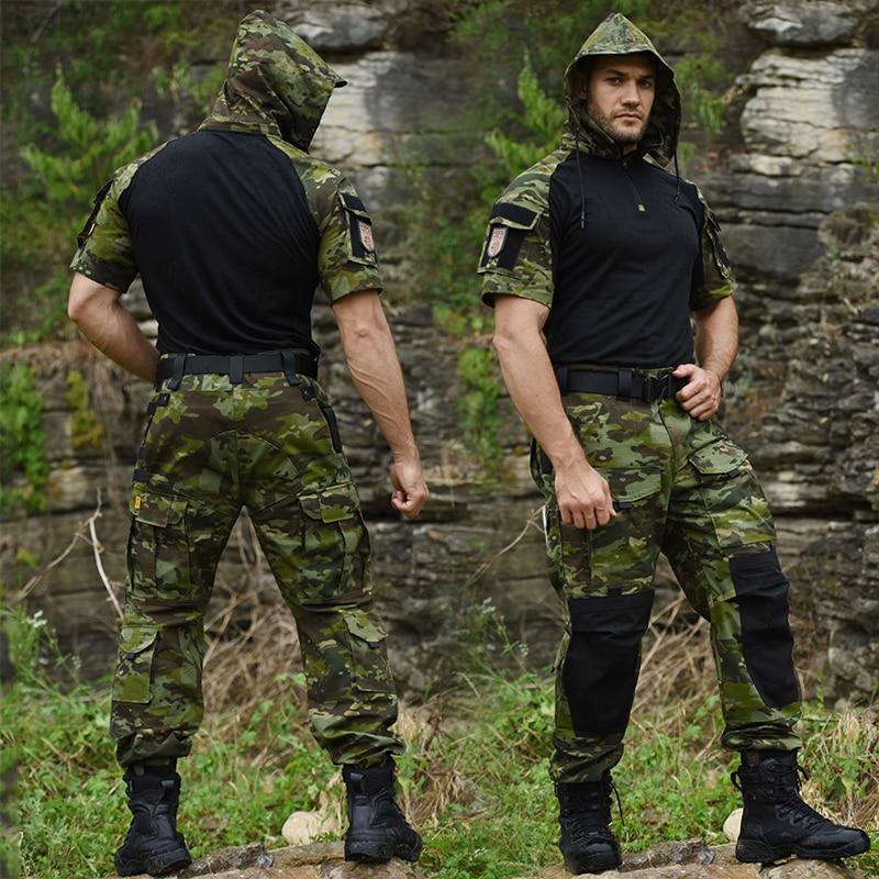 Hiking T-Shirt Short Sleeves Camouflage