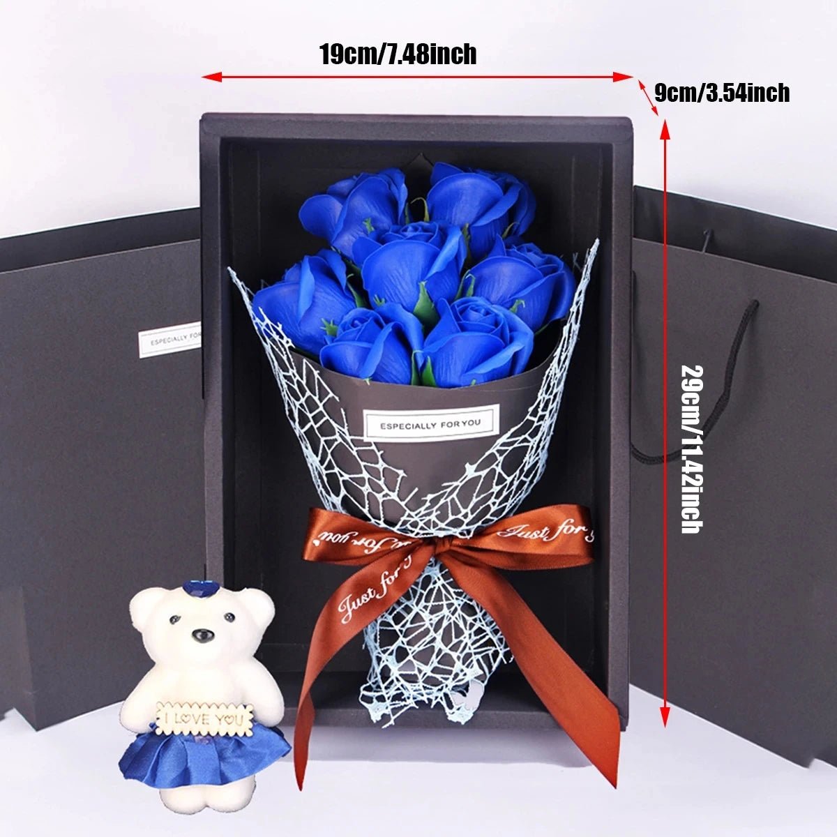 HOMEBLOOM – 7 Heads Rose Artificial Bouquet Flower for Valentine’s Day and Interior Decor
