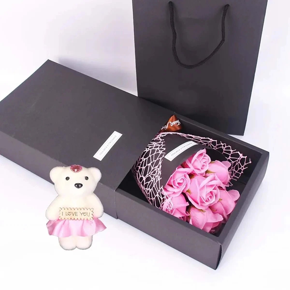 HOMEBLOOM – 7 Heads Rose Artificial Bouquet Flower for Valentine’s Day and Interior Decor