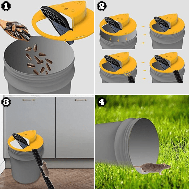 ECOCATCH – Humane Bucket Lid Mouse Trap for Multi-Catch & Release