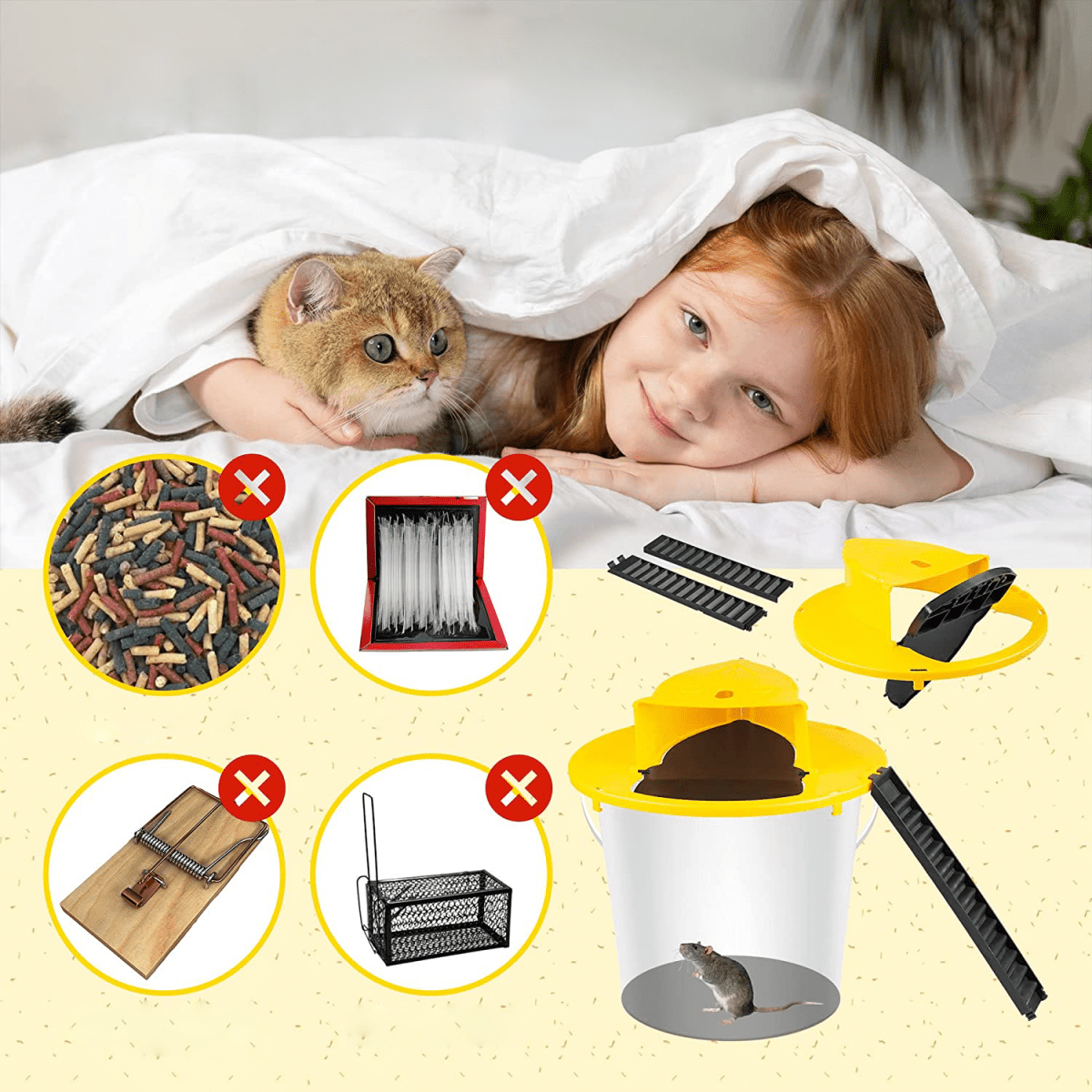 ECOCATCH – Humane Bucket Lid Mouse Trap for Multi-Catch & Release