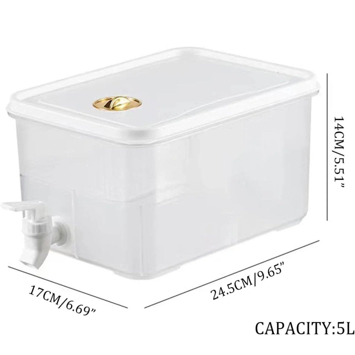 HYDRATANK – 5L Cold Water Dispenser with Easy-Pour Faucet, Strong PP Plastic Build