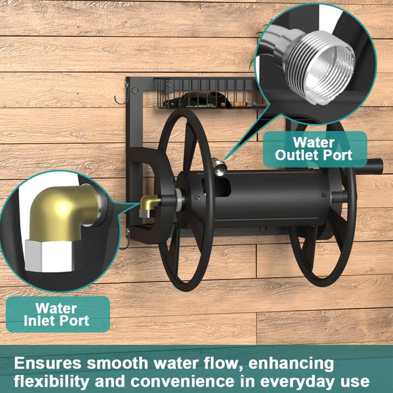 Garden Wall Mounted Hose Reel with Hook（🔥 Pre-order Now – Ships in 30 Days!）