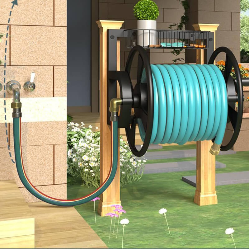 Garden Wall Mounted Hose Reel with Hook（🔥 Pre-order Now – Ships in 30 Days!）