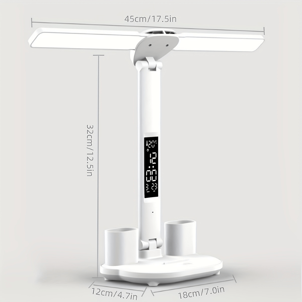 ILLUMAX – Versatile Dual-Head LED Desk Lamp with Touch Sensor and USB Power