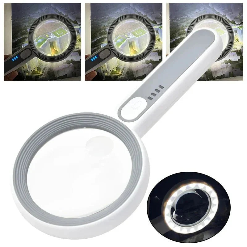 ILLUMIVUE – Rechargeable 12X LED Magnifying Glass