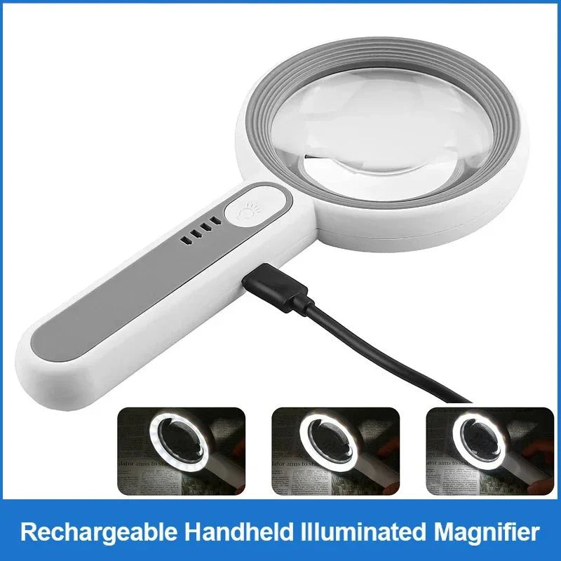 ILLUMIVUE – Rechargeable 12X LED Magnifying Glass