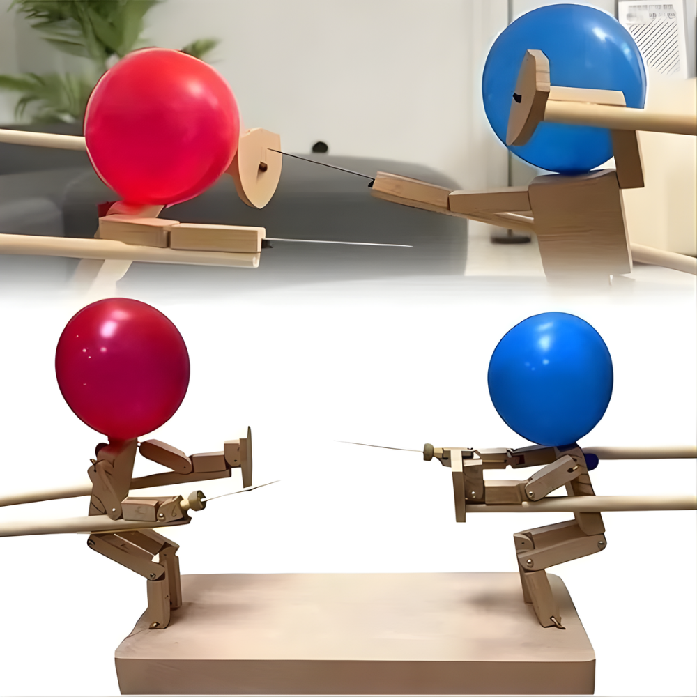 Balloon Game Wooden Interactive Fencing Toy Set