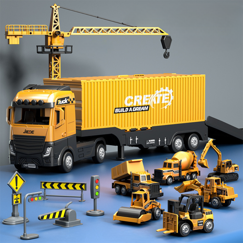 Construction Toy Set Crane Truck Play Vehicles
