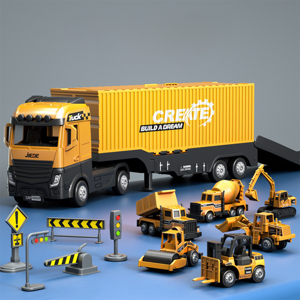 Construction Toy Set Crane Truck Play Vehicles
