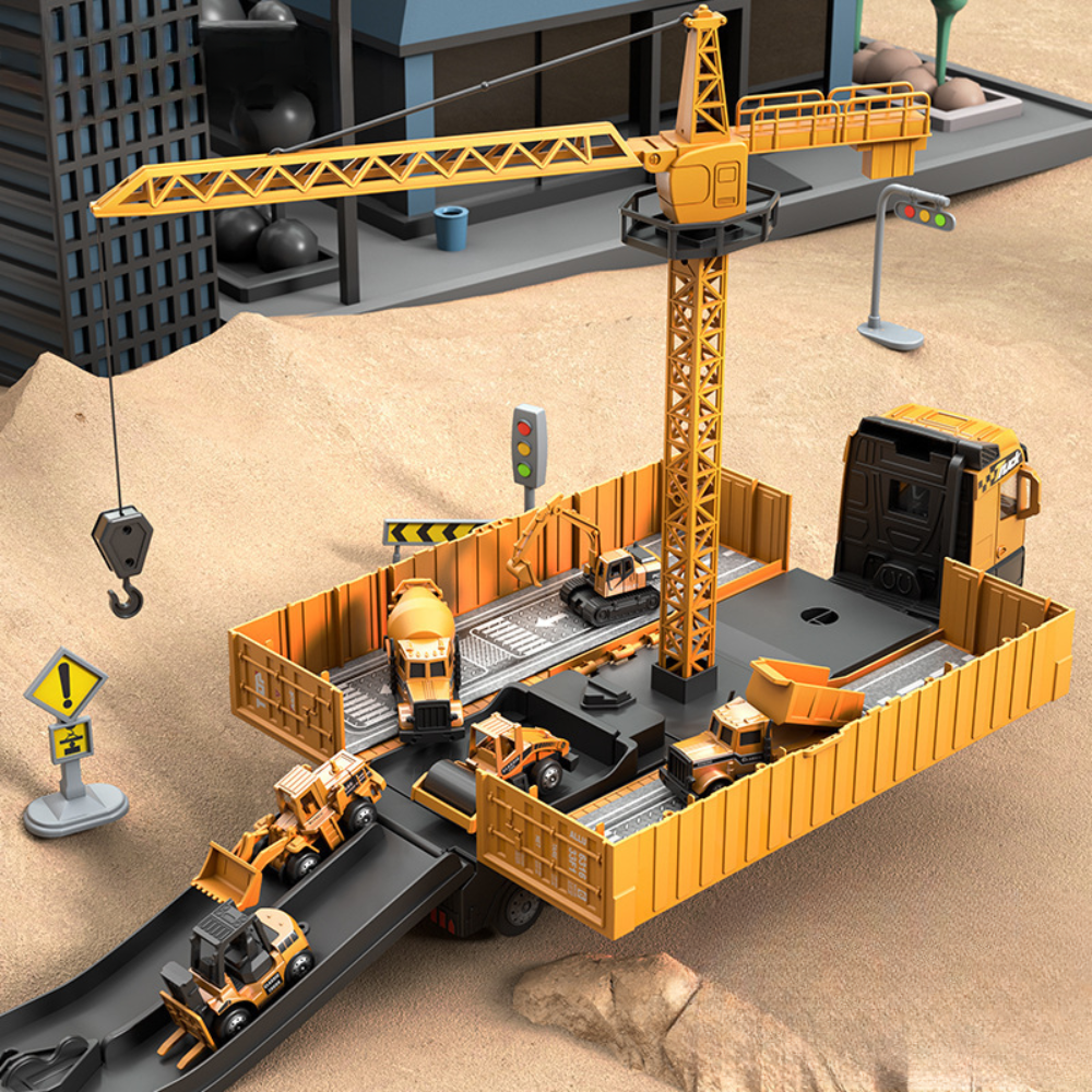 Construction Toy Set Crane Truck Play Vehicles