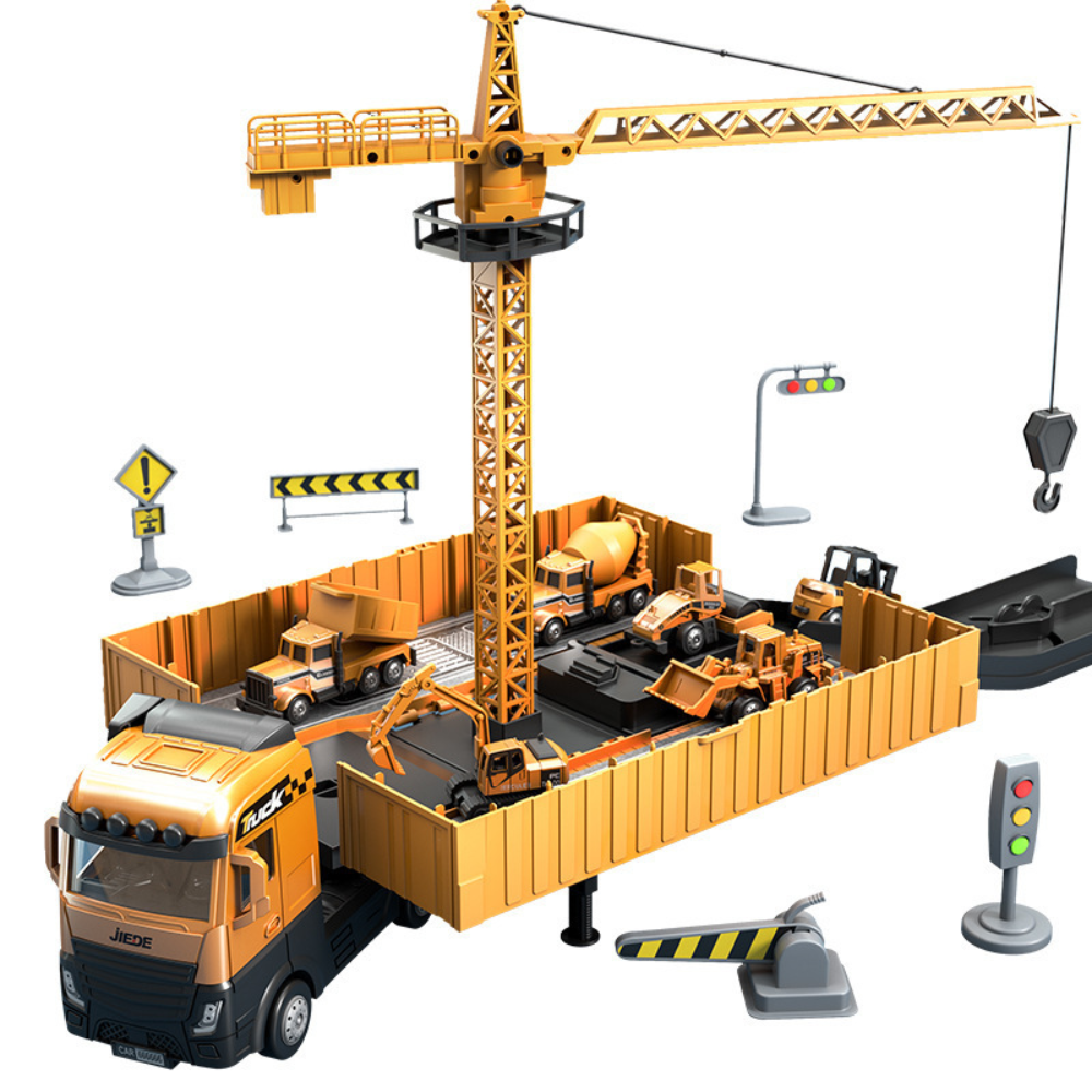 Construction Toy Set Crane Truck Play Vehicles