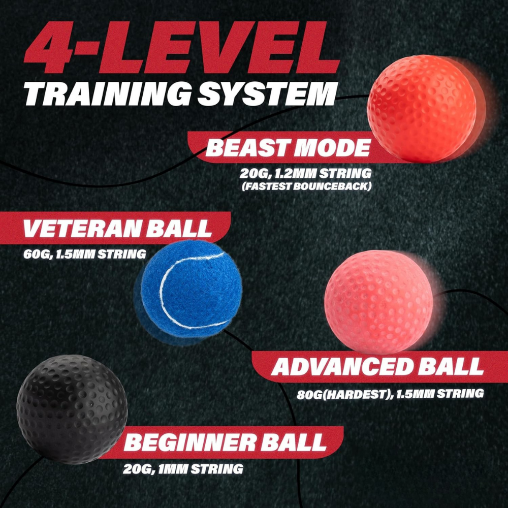 Boxing Reflex Ball Training Set Headband Hand Eye Coordination Tool