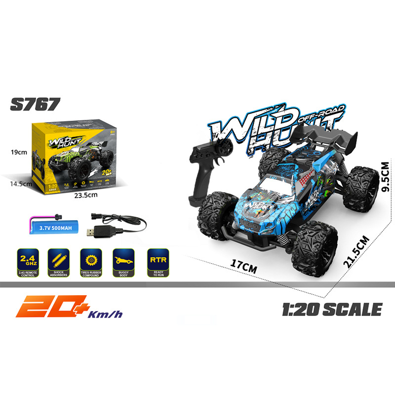 High Speed Remote Control Off-Road Monster Truck – 1:20 Scale