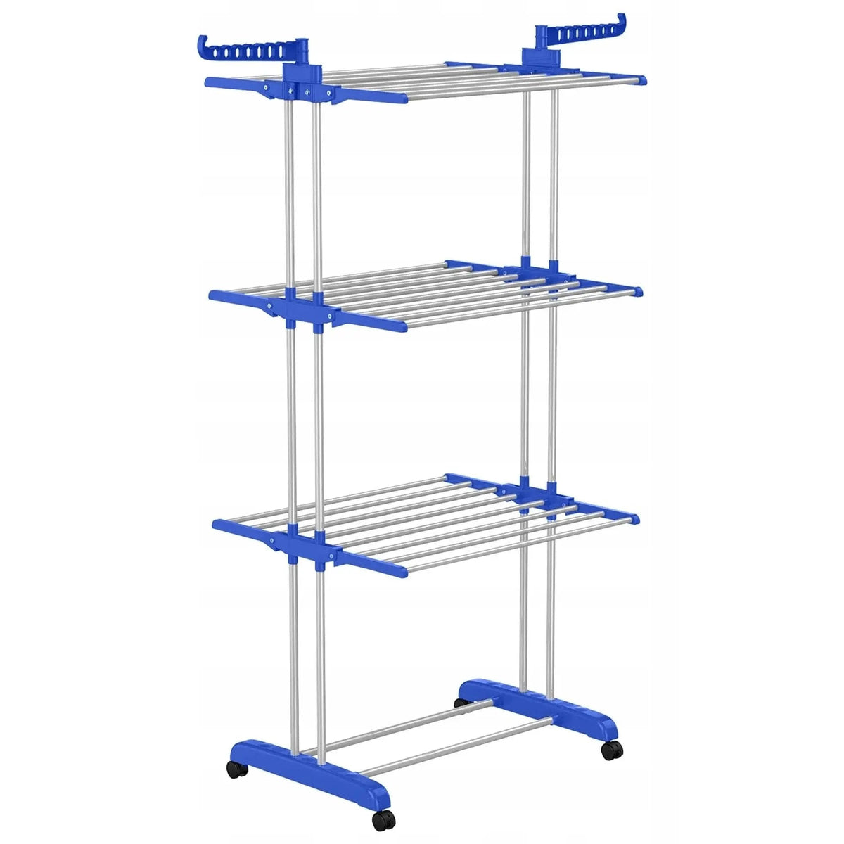 Vertical Clothes Drying Rack, 4-Tier Foldable Laundry Dryer with Adjustable Side Wings & Foldable Base