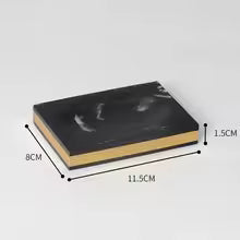 DECORVA – Elegant Black Marble Accent Tray for Luxury Bathroom Decor
