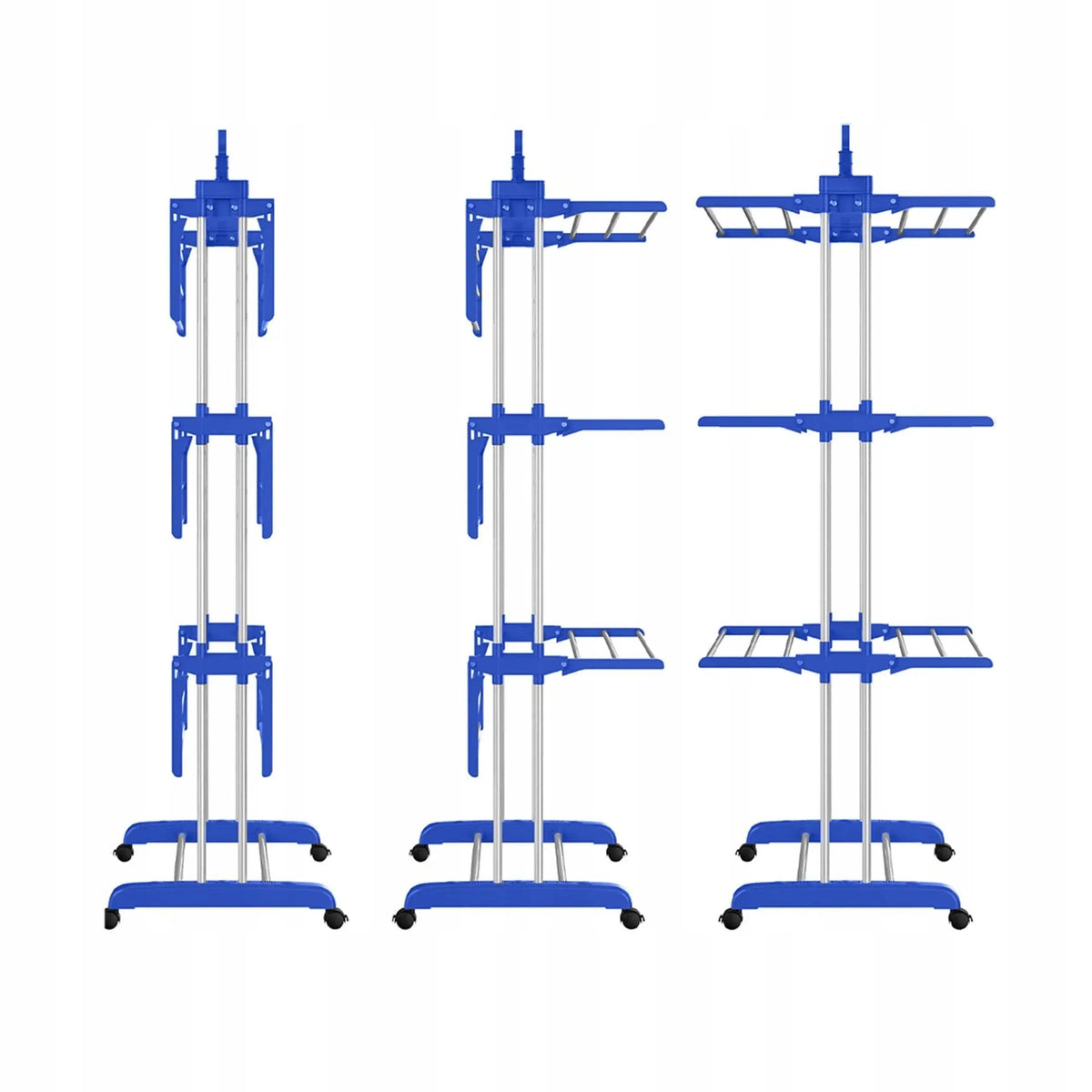 Vertical Clothes Drying Rack, 4-Tier Foldable Laundry Dryer with Adjustable Side Wings & Foldable Base