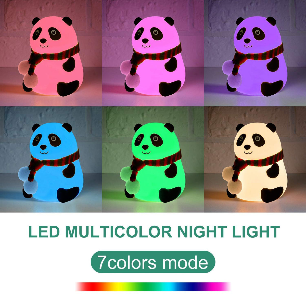 Cute Panda Silicone Night Lamp | Soft Glow LED Lamp for Kids' Bedrooms